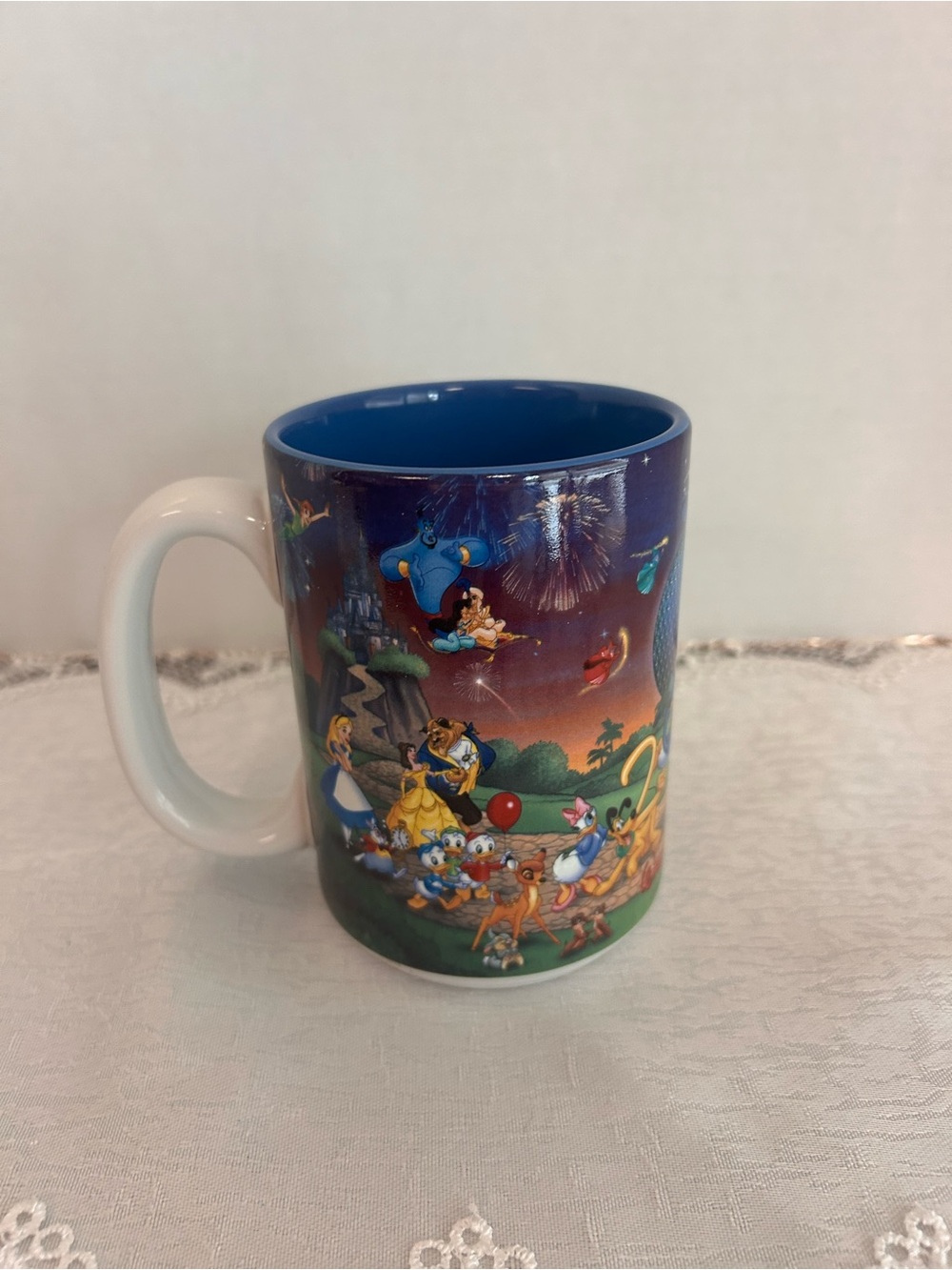 Walt Disney World 2000 Ceramic Coffee Mug Celebrate the Future Hand in Hand 
Mug